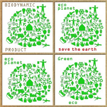 Collection of green eco-icons