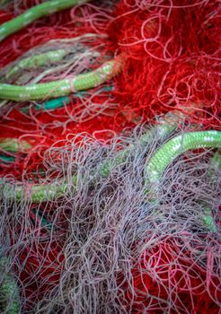 Background Texture Of A Tangle Of Fishing Nets (With Shallow DoF)