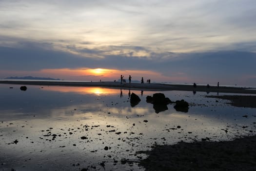 sunset over the sea on the island of Koh Samui in Thailand