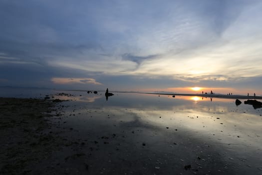 sunset over the sea on the island of Koh Samui in Thailand