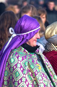 Wloclawek, Poland - January 6, 2014: Catholics celebrate Epiphany or Three Kings’ Day in a street procession