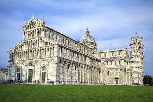 View of the great Piazza Miracoli in Pisa Italy 