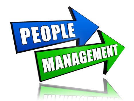 people management - text in 3d arrows, human resources business concept words
