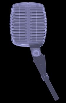 Studio microphone. X-ray isolated render on a white background