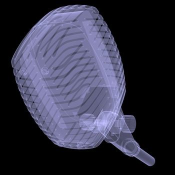 Studio microphone. X-ray isolated render on a white background