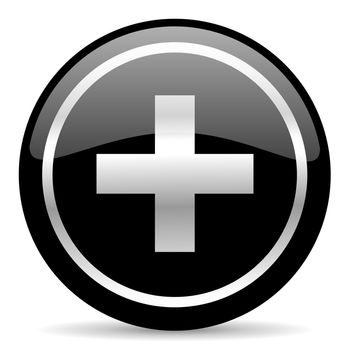 black web button on white background