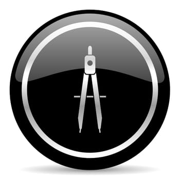 black web button on white background