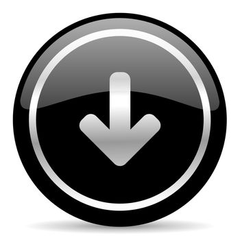 black web button on white background