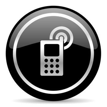 black web button on white background