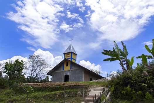 Christian Church on Samosir Island. Lake Toba, North Sumatra, Indonesia.