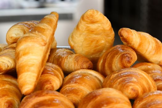 Selection of freshly baked pastry served for breakfast.