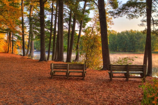 Colorful scenic Landscape in High Dynamic Range soft focus