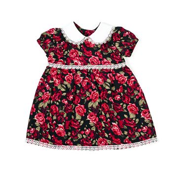 Handmade dress for baby girl or toddler isolated on white background