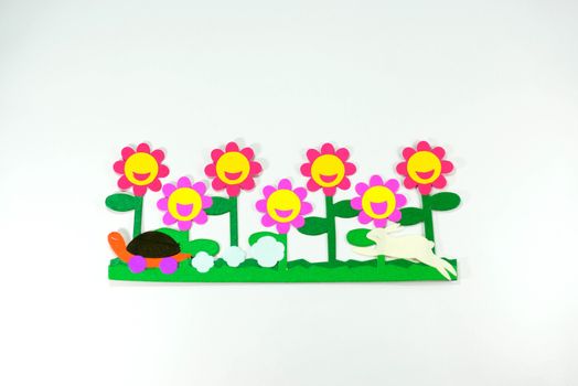 paper craft for decoration on white scene,shallow focus