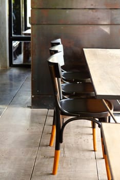 three chair in modern style coffee shop