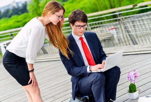 Junior executives dynamics working outside of their office