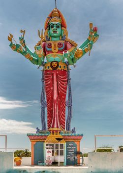 Shrine and statue of Goddess Kali as seen in Vellore, Tamil Nadu, India.