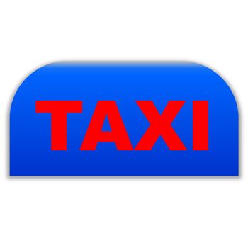 Blue and red taxi icon in white background