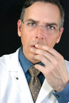 Close-up of a concerned Doctor.