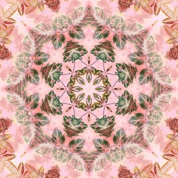 Artistic background, seamless abstract pattern with leaves, watercolor paintings