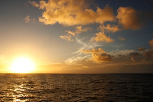 Sunset over the ocean, Vanua Levu island, Fiji, South Pacific