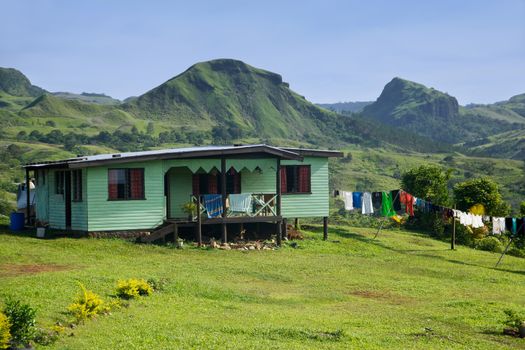 Traditional house of Navala village, Viti Levu island, Fiji