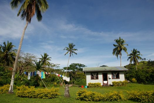 Traditional house of Navala village, Viti Levu island, Fiji