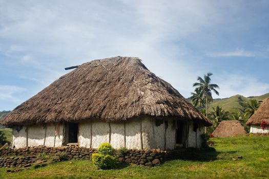 Traditional house of Navala village, Viti Levu island, Fiji