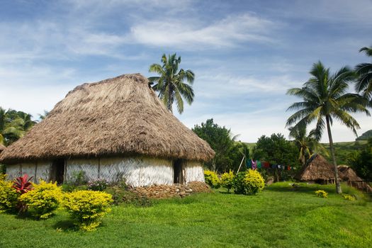 Traditional house of Navala village, Viti Levu island, Fiji