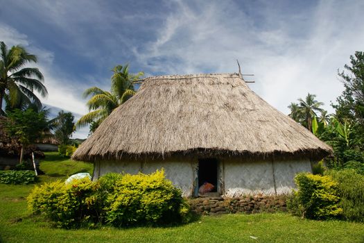 Traditional house of Navala village, Viti Levu island, Fiji