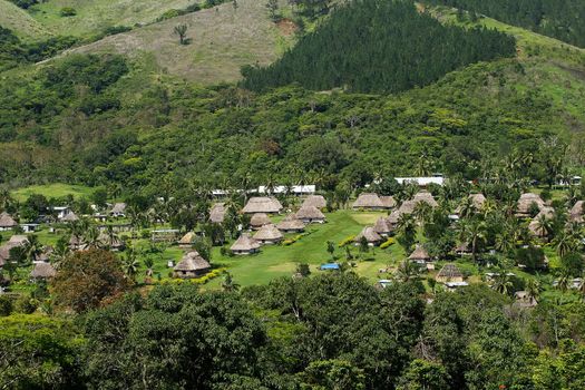 Traditional houses of Navala village, Viti Levu island, Fiji