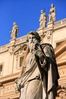 Satue of Saint Peter, Maderno facade, Saint Peters Basilica, Vatican City, Rome