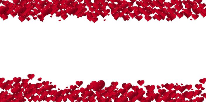 Banner of hearts for holidays on a white background