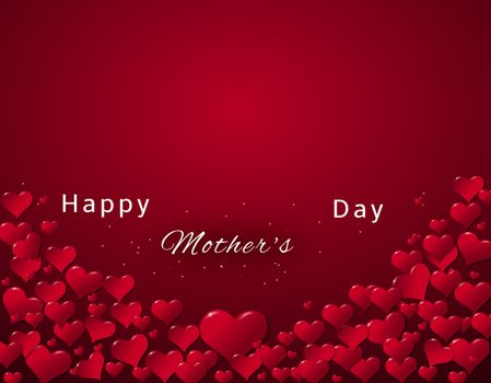 Illustration of hearts for a Mother's Day banner