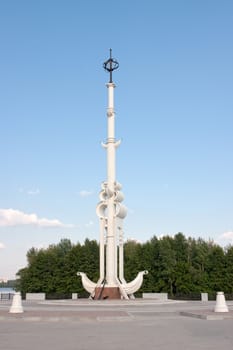 Rostral column on Admiralty square in Voronezh, Russia