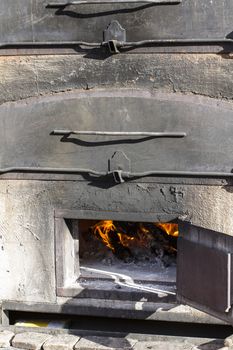 old wood oven to make bread