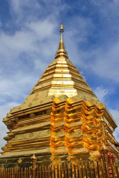 Golden Stupa Of Doi Suthep Temple In Chiang Mai,Thailand