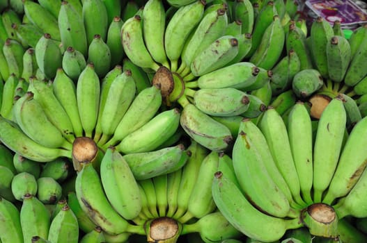 Heap of green banana 