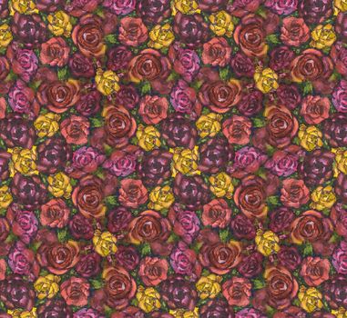 
Art abstract background of a mosaic of multicolored flowers roses