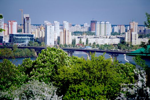 Paton Bridge, panoramic Kiev, Kyev