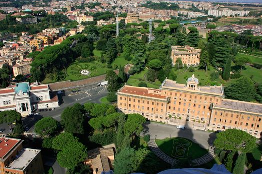 Aerial view of Palace of the Governorate of Vatican City State