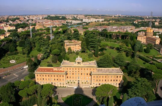 Aerial view of Palace of the Governorate of Vatican City State