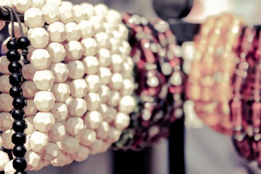 multiple bead bangles in surajkund fair, retro style