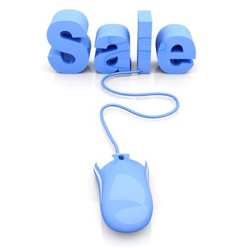 Online Sale. 3D rendered Illustration. Isolated on white. 