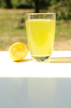 A glass of natural lemonade.