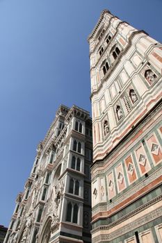 The Basilica of Saint Mary of the Flower (Basilica di Santa Maria del Fiore) in Florence, Italy.