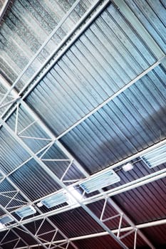 Ceiling of a industrial production building.