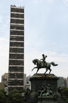 The Praca Tiradentes with the Est�tua equestre de D. Pedro I in the center of Rio de Janeiro, Brazil, South america.