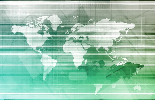 Business Abstract with World Map as Art