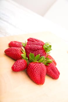 Fresh strawberries in the kitchen.